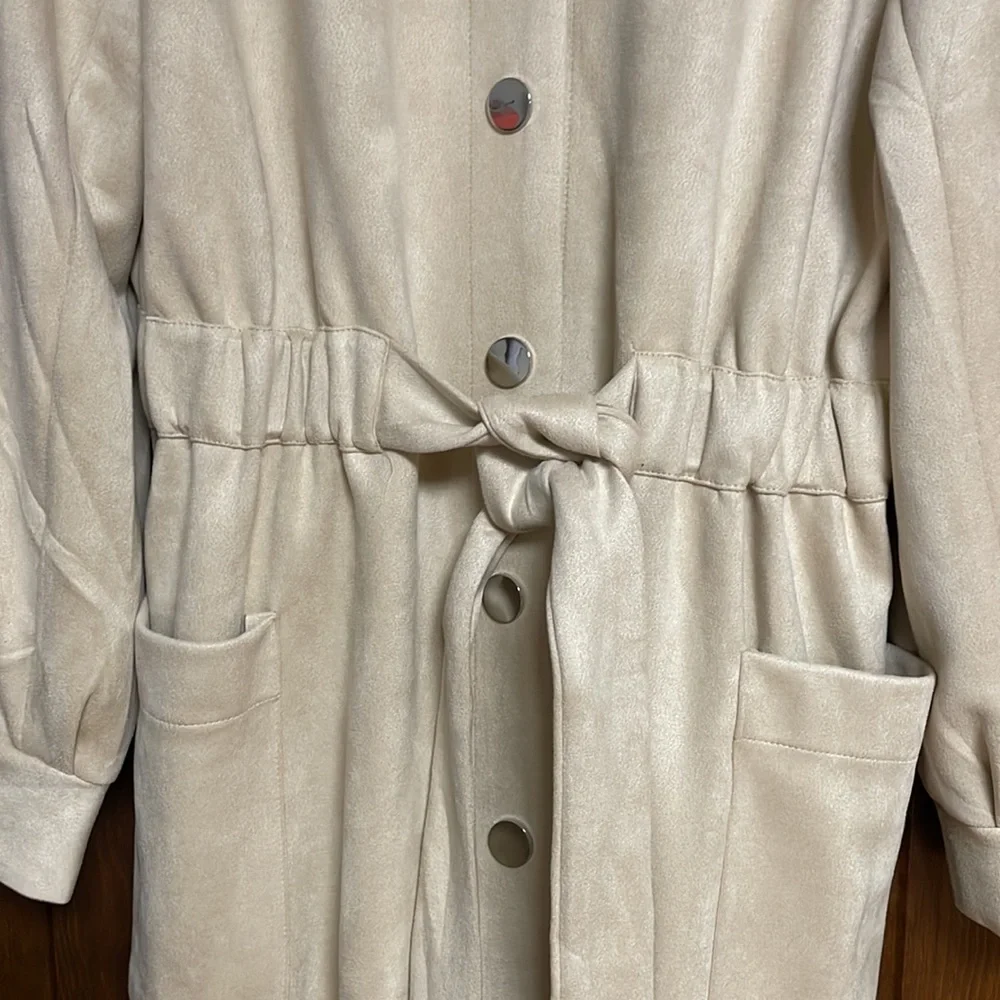 Alice Blue Collared Trench coat - Picture 3 of 4